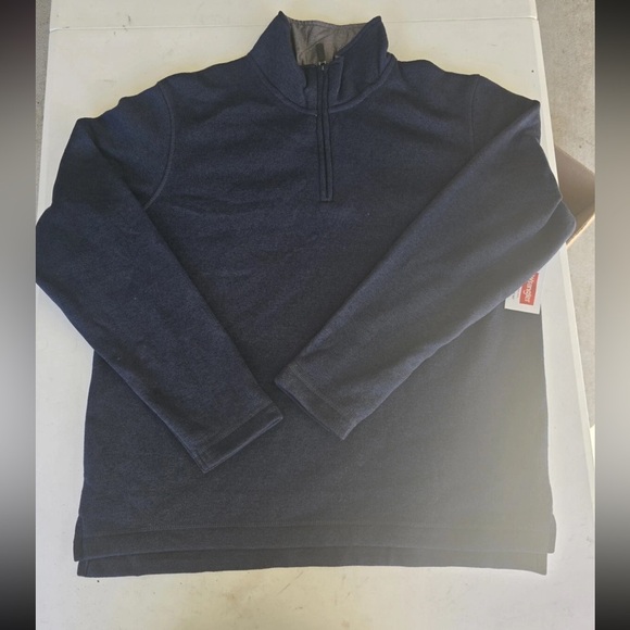 Wrangler Authentics Men's 1/4 Zip Solid Pullover Sweater Blue Sz M New Henley - Picture 3 of 12